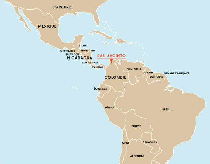 carte san jacinto colombie