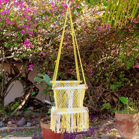 hamac bebe macrame amarillo 1