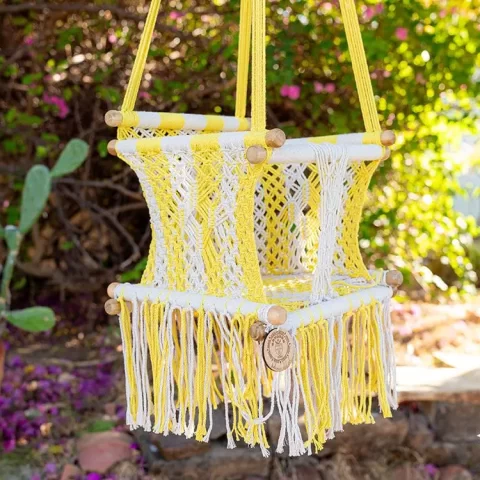 hamac bebe macrame amarillo 2 1