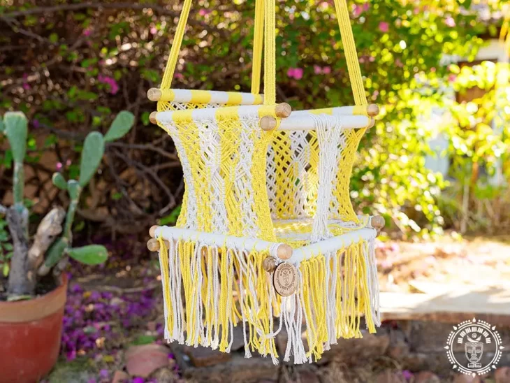 hamac bebe macrame amarillo 2 1