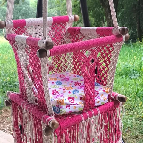 hamac bebe macrame rosa 1 1