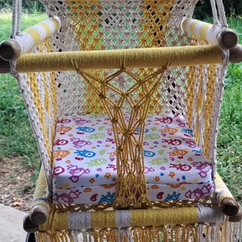 hamac bebe macrame amarillo 1