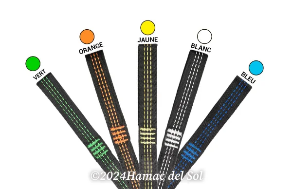 L’avantage des sangles pour hamac: Couleurs du bracelet Hamac del Sol couleurs du sangles Hamac del Sol